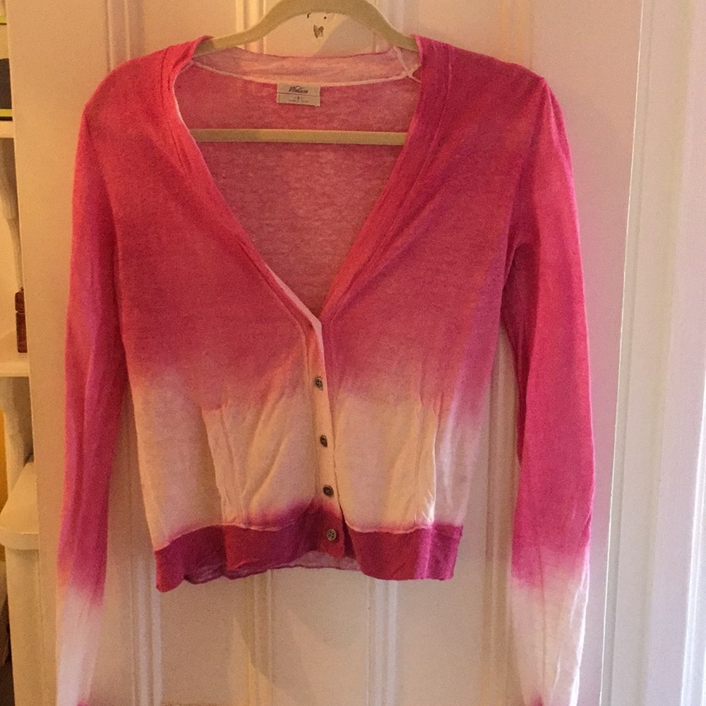 Madewell Pink Tie-Dye Cardigan